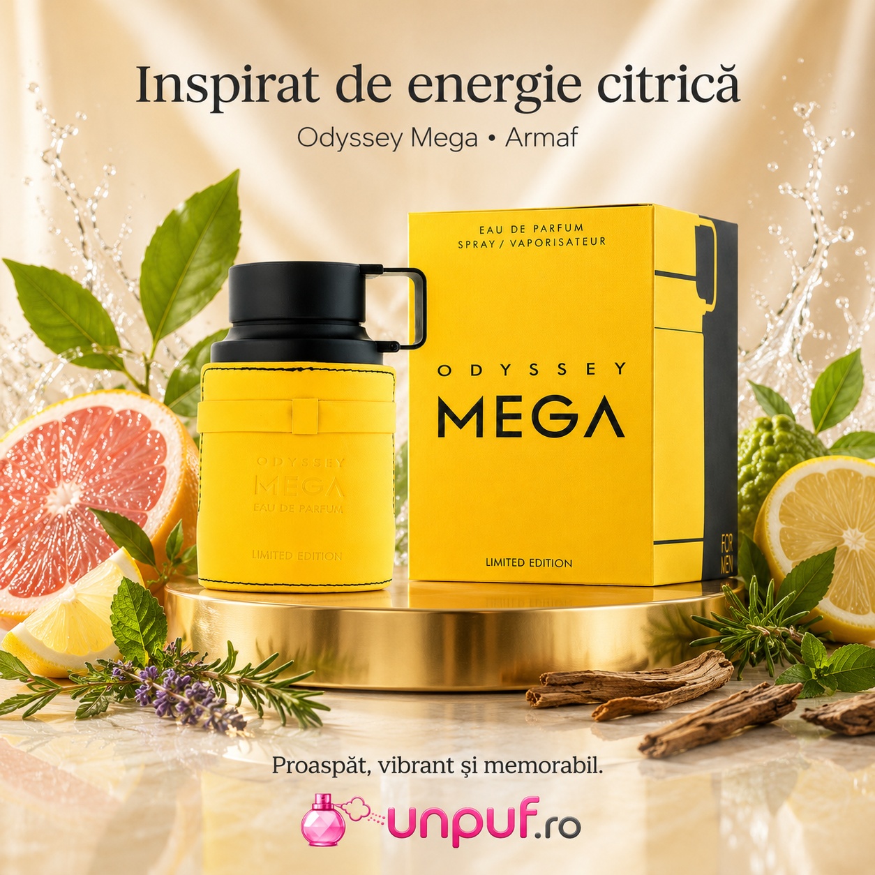 Armaf Odyssey Mega inspirat de energie citrică, parfum proaspăt, vibrant și memorabil