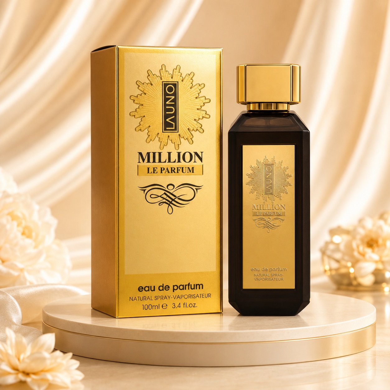 Parfum Arăbesc La Uno Million Le Parfum Fragrance World 100 ml pentru bărbați, sticlă și cutie premium negru auriu