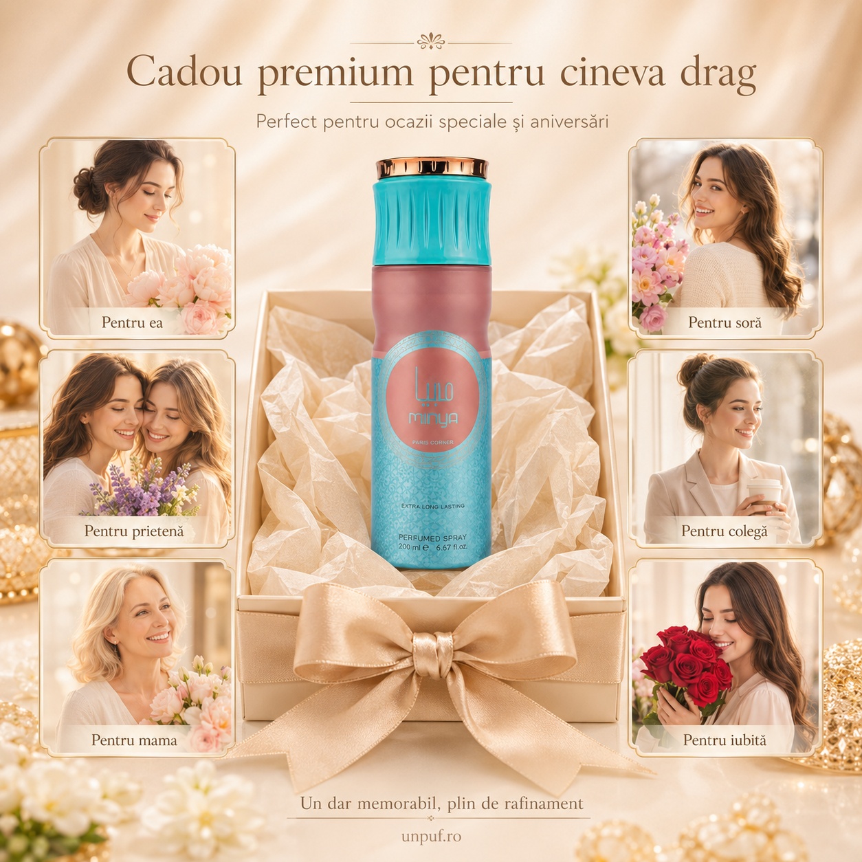 Minya Paris Corner cadou premium pentru cineva drag, parfum floral fructat și rafinat