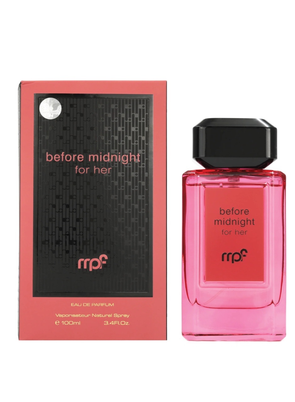 Sticlă și cutie My Perfumes Before Midnight For Her 100 ml pe fundal alb, parfum arăbesc de damă Eau de Parfum