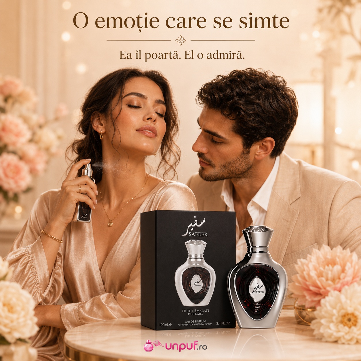 Safeer parfum unisex elegant și magnetic, potrivit pentru momente romantice