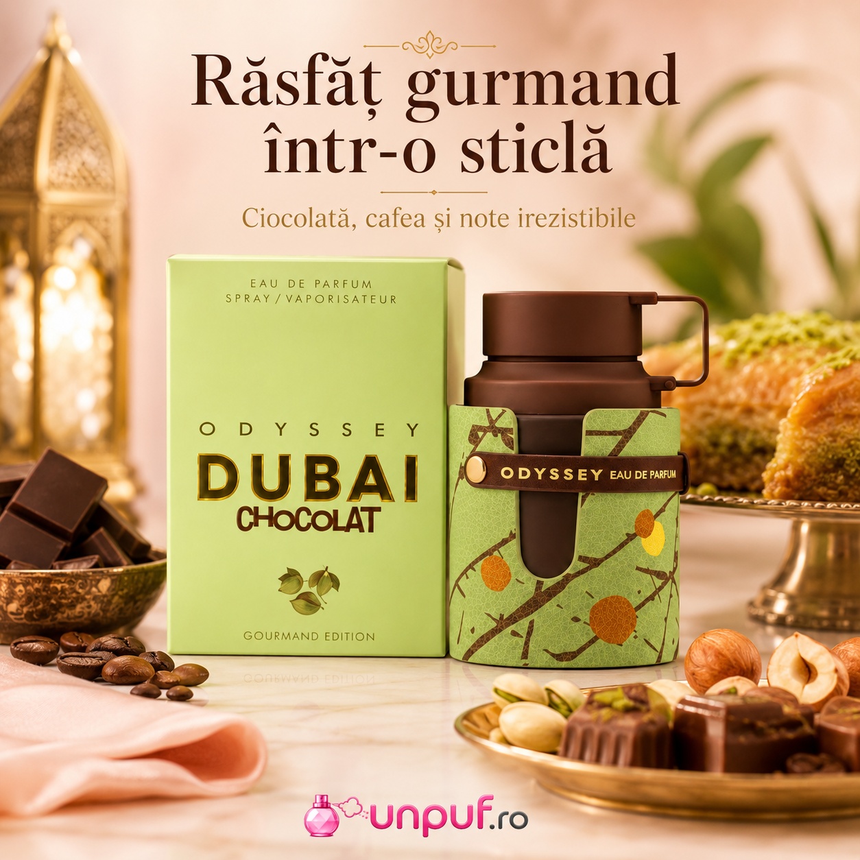 Odyssey Dubai Chocolate Armaf parfum arăbesc unisex gurmand cu ciocolată cafea și note irezistibile