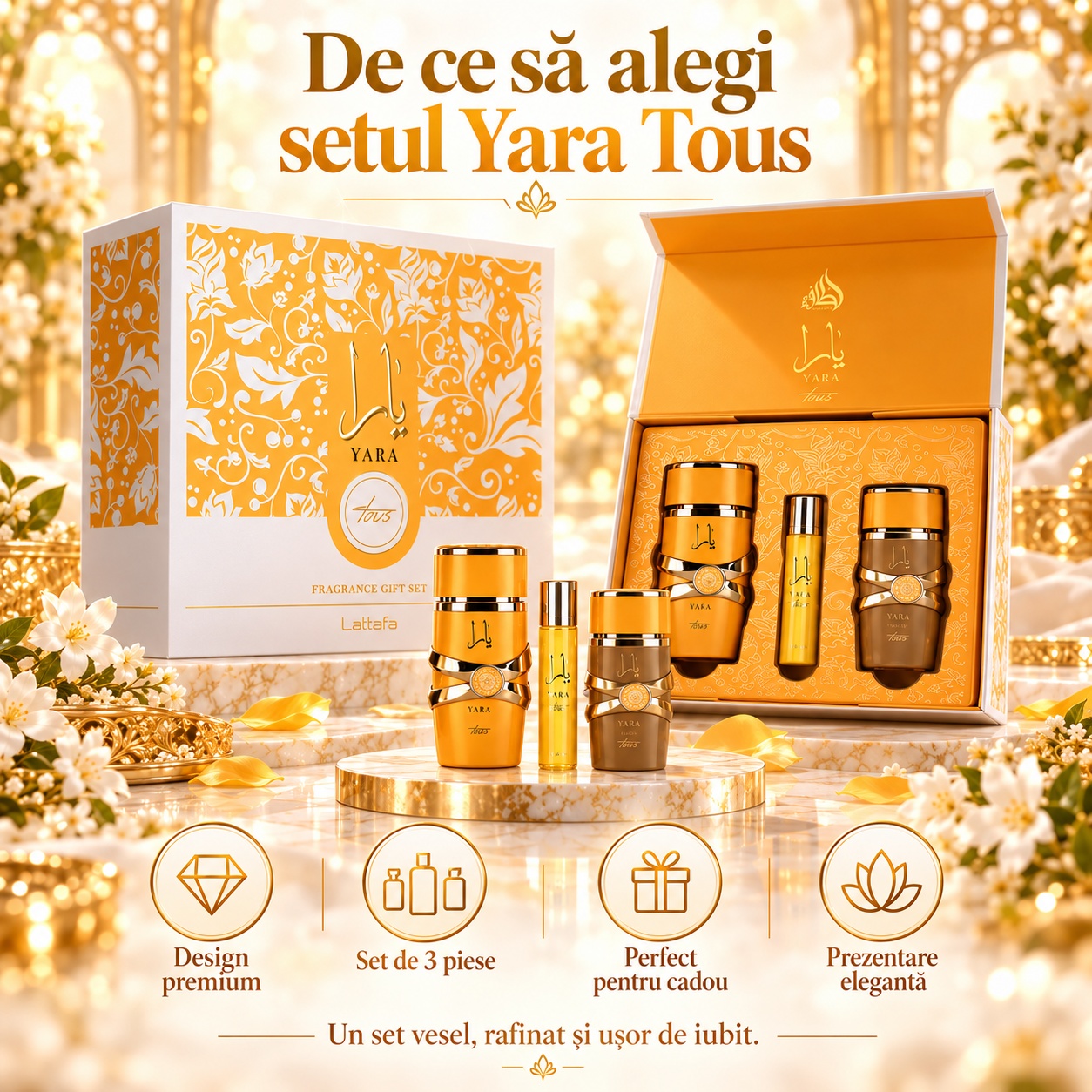 De ce să alegi Lattafa Yara Tous set cadou de 3 piese