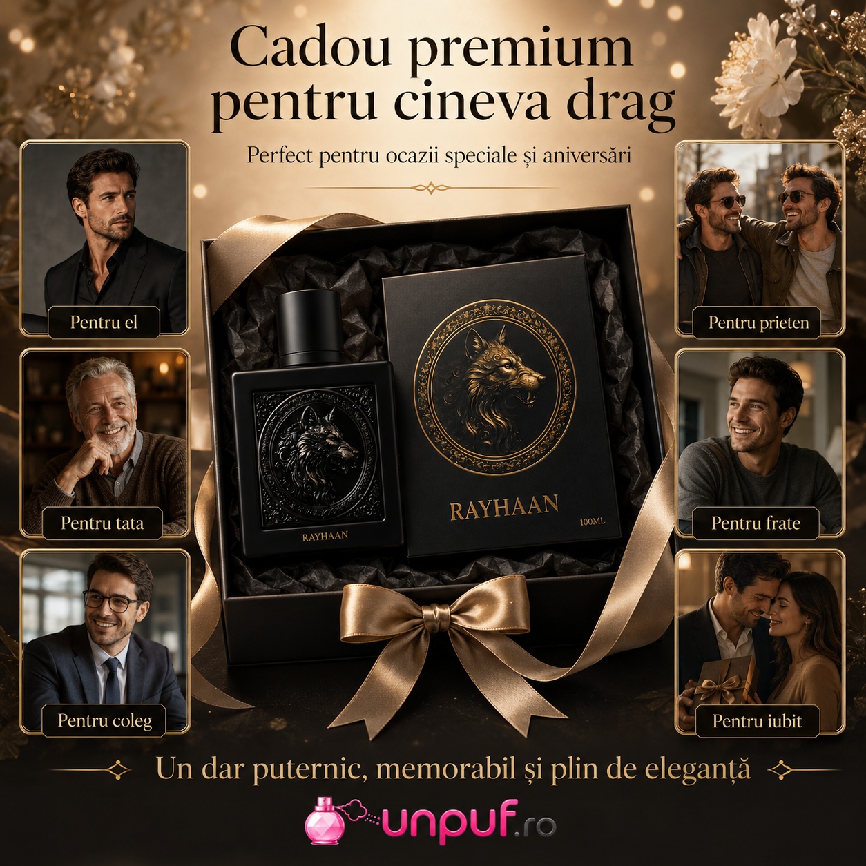 Wolf Rayhaan cadou premium pentru el, tată, prieten, frate, coleg sau iubit, parfum arabesc cu personalitate