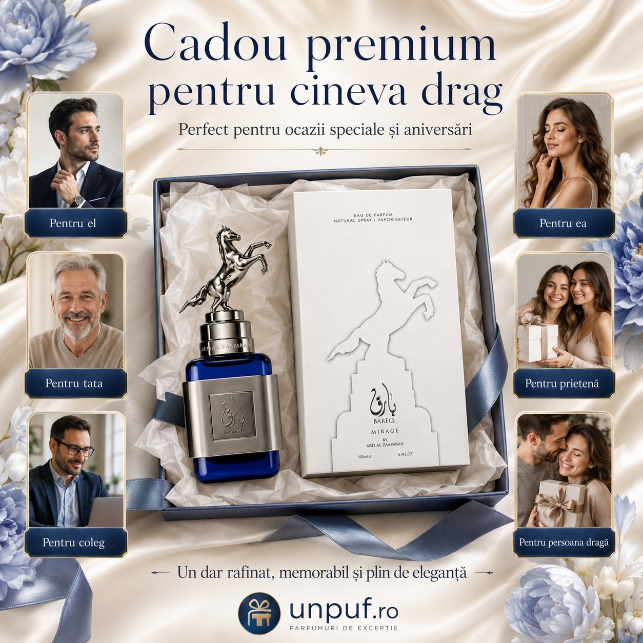 Cadou premium Bareq Mirage Ard Al Zaafaran pentru el, pentru ea, pentru tată, coleg, prietenă sau persoana dragă