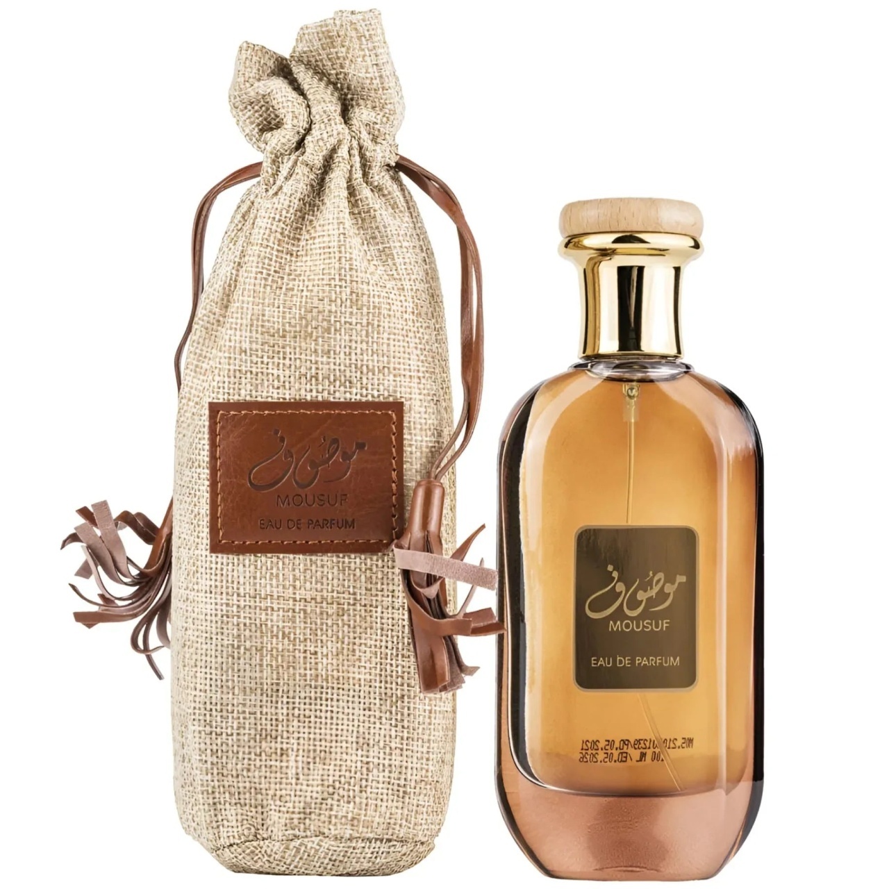 Produs real Ard Al Zaafaran Mousuf 100 ml cu sticlă ambrată și săculeț textil
