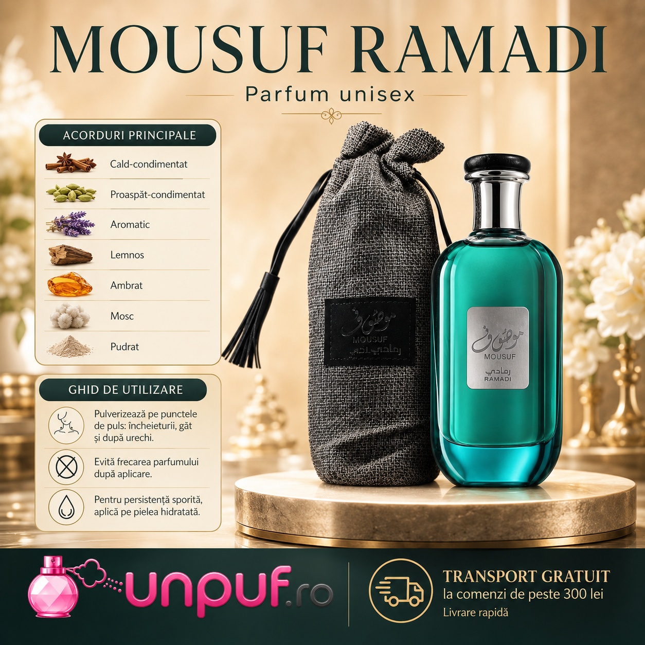 Note olfactive, acorduri principale și ghid de utilizare pentru Ard Al Zaafaran Mousuf Ramadi 100 ml