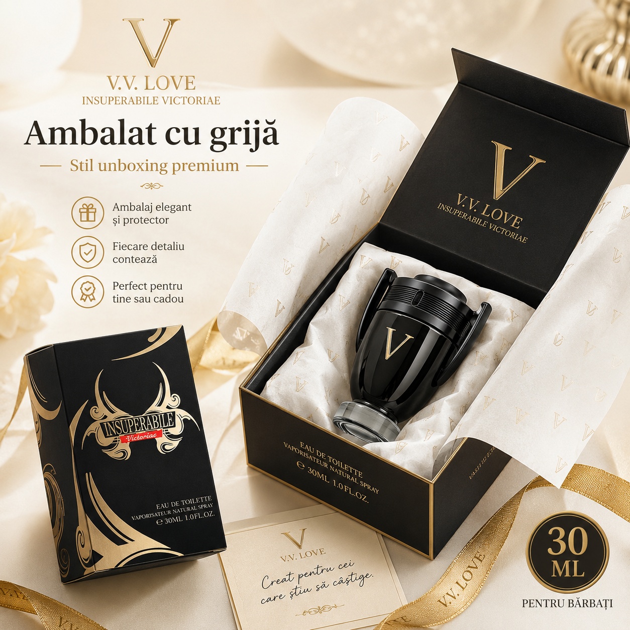 V.V. Love Insuperabile Victoriae ambalat cu grijă pentru cadou