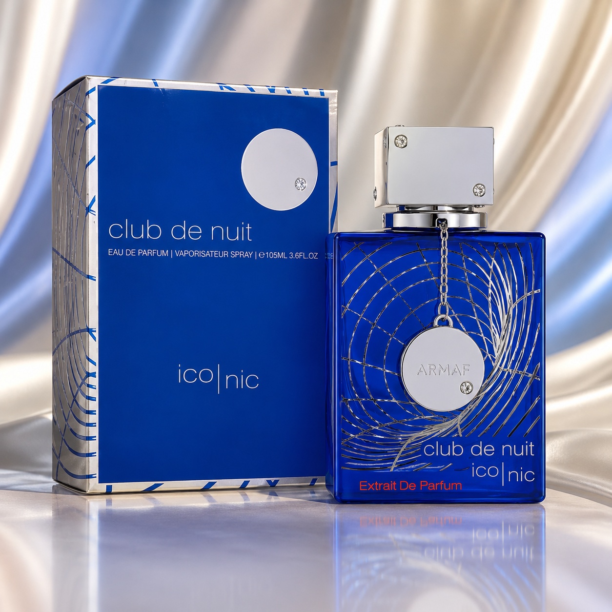 Parfum Arăbesc Armaf Club De Nuit Blue Iconic 105 ml cu flacon albastru și cutie albastră premium