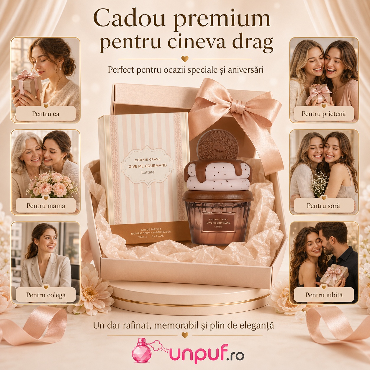 Cookie Crave Lattafa cadou premium pentru iubită mamă soră prietenă colegă sau persoană dragă