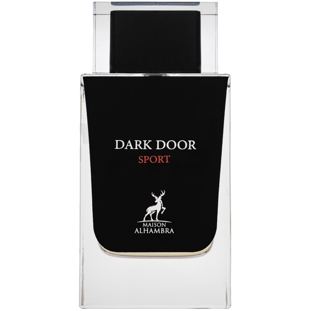Sticlă reală Dark Door Sport Maison Alhambra 100 ml cu panou negru și capac transparent