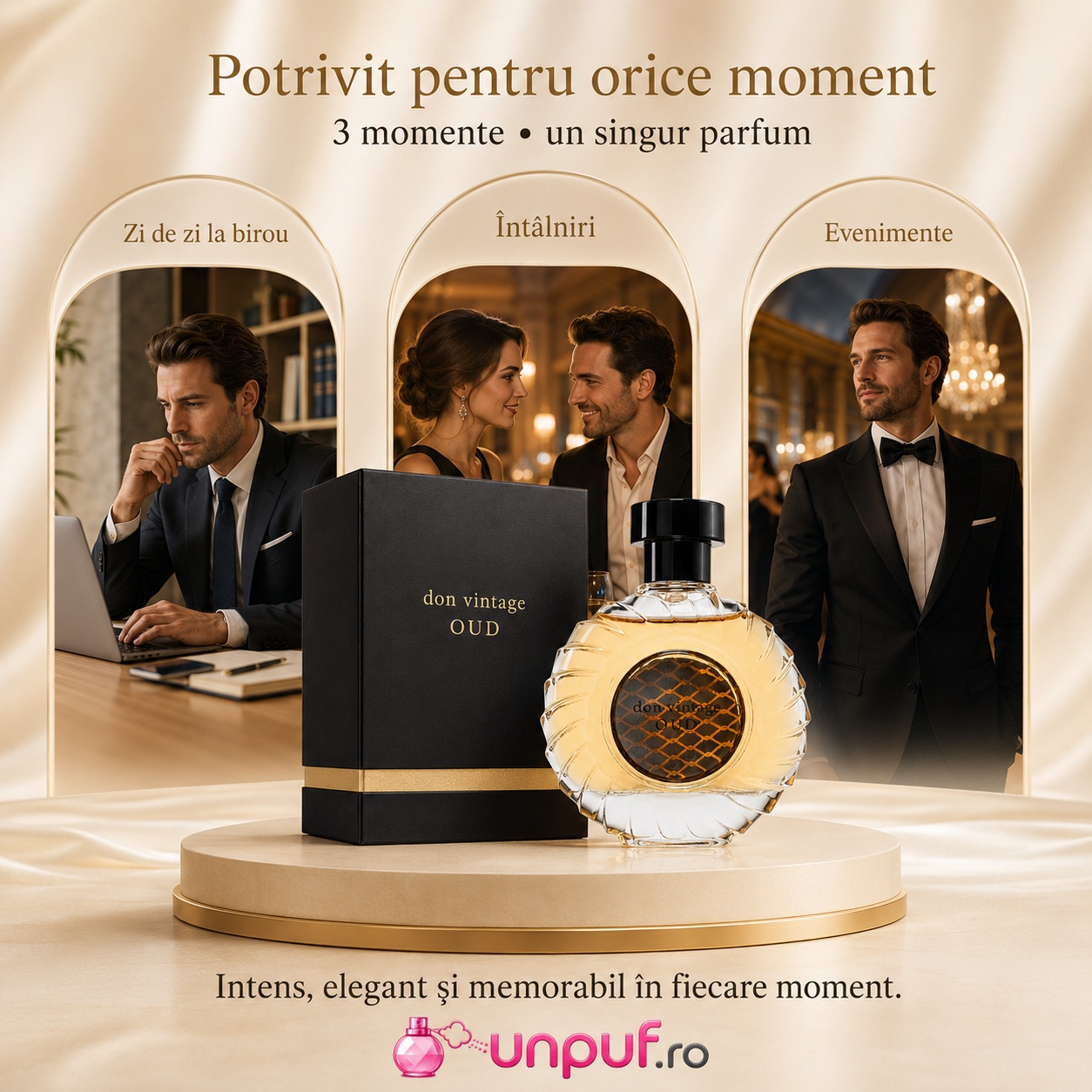 Parfum Don Vintage Oud potrivit pentru zi de zi la birou, &icirc;nt&acirc;lniri și evenimente elegante