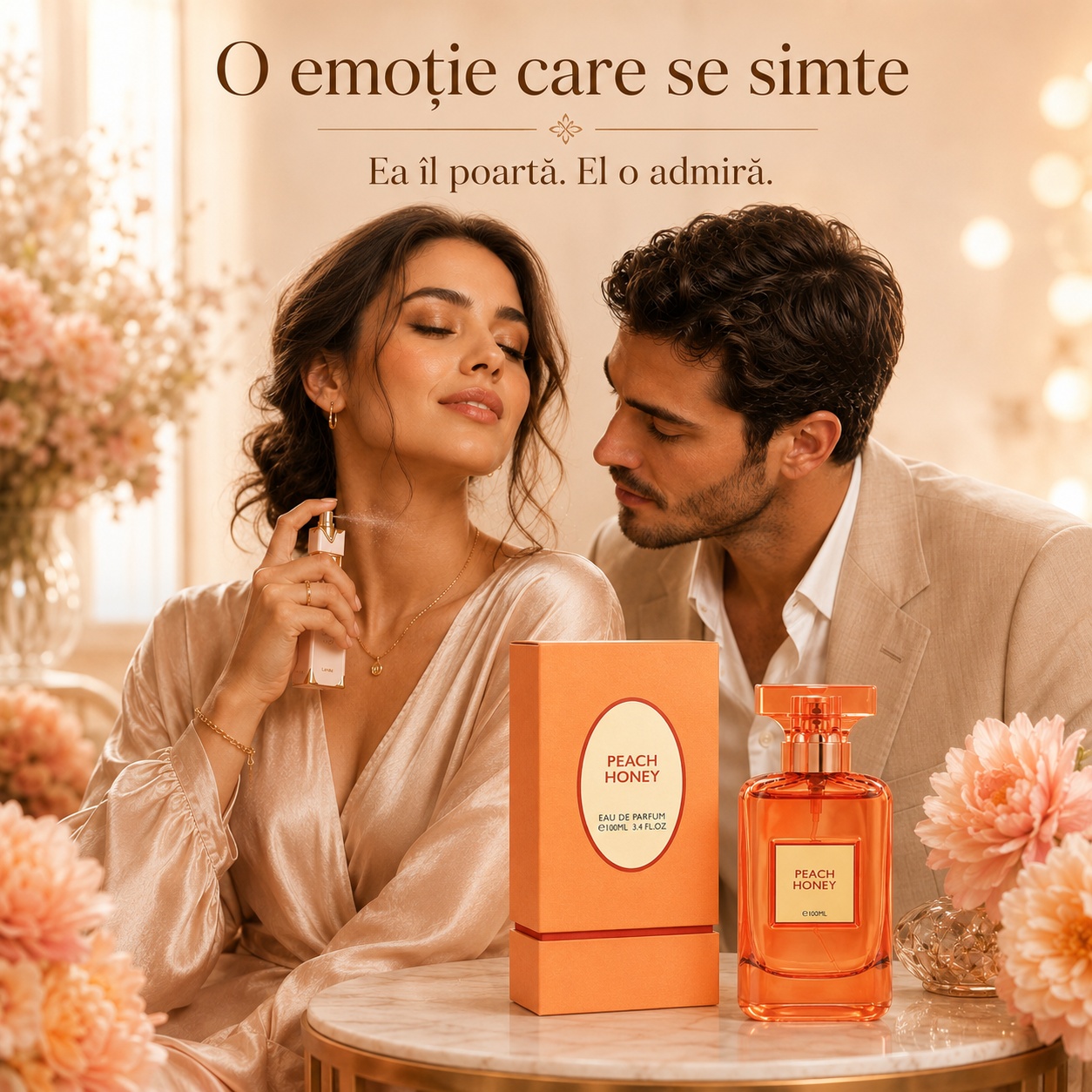 Flavia Peach Honey o emoție care se simte, parfum cald și elegant pentru femei și bărbați