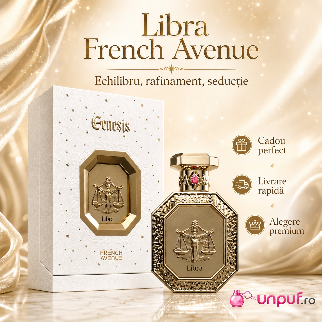 Libra French Avenue, echilibru, rafinament și seducție, parfum premium unpuf.ro