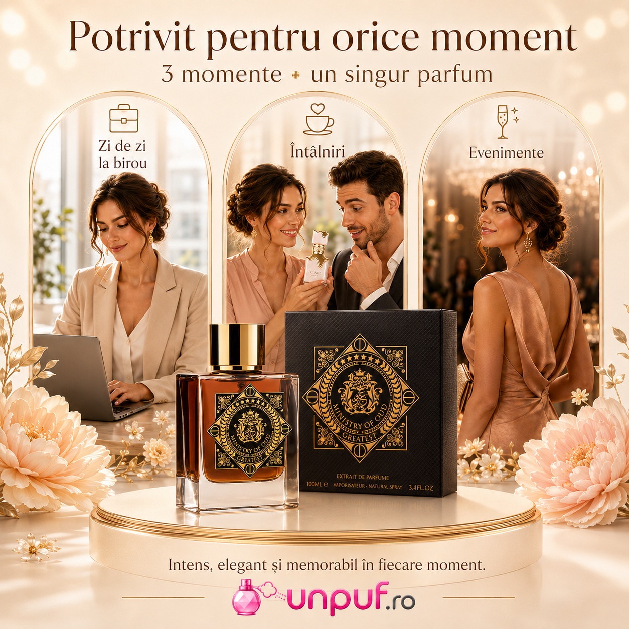 Parfum Greatest Ministry Of Oud potrivit pentru zi de zi, birou, întâlniri și evenimente