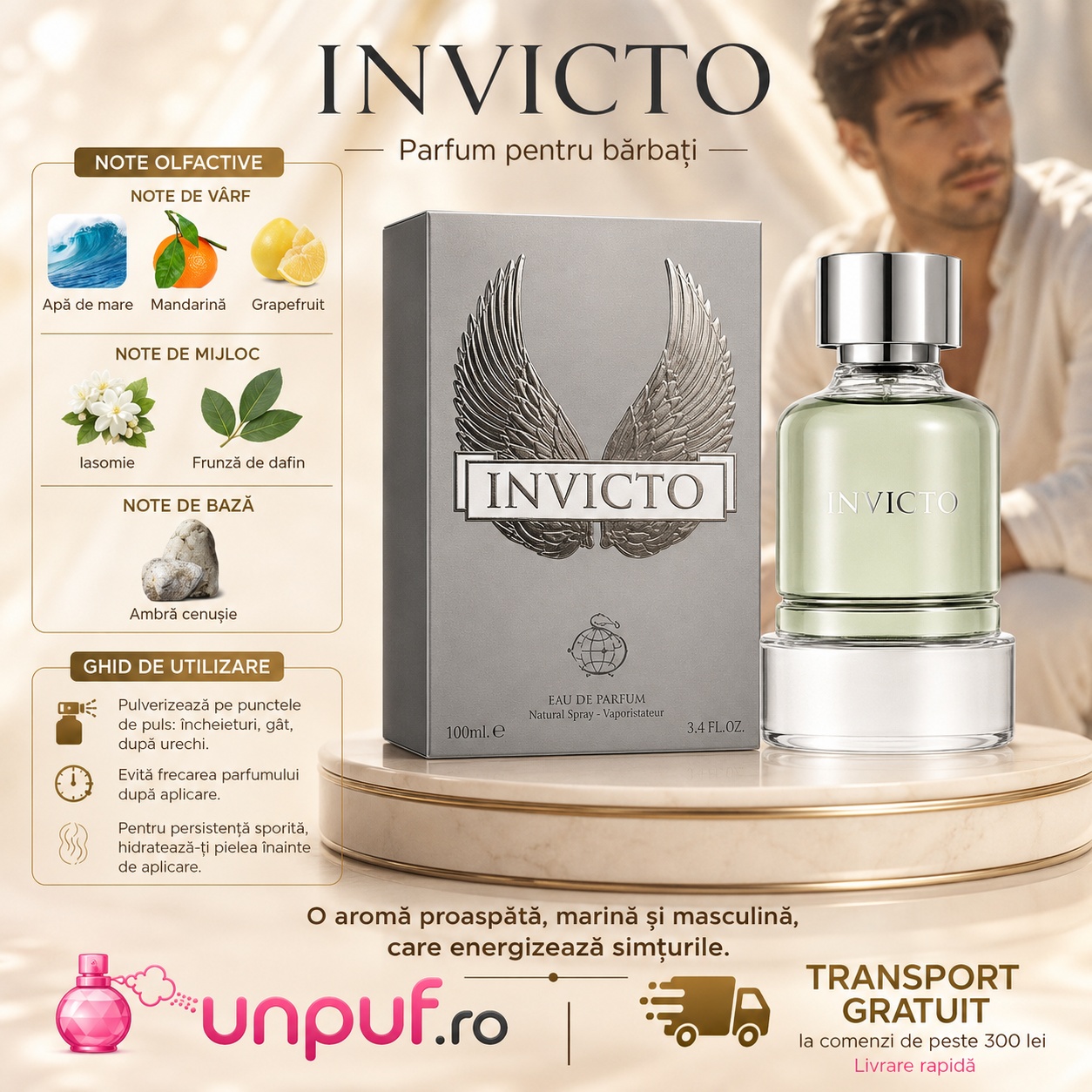 Invicto Fragrance World note olfactive și ghid de utilizare parfum pentru bărbați