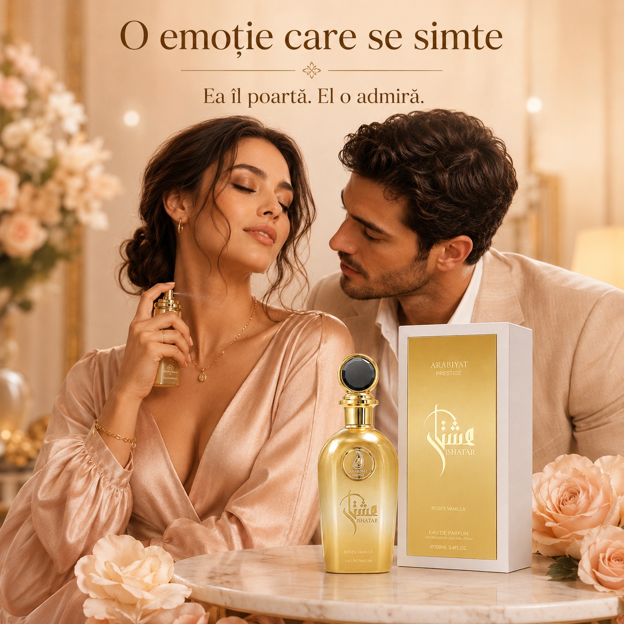 Ishatar Amber Vanilla parfum arabesc unisex, aromă elegantă pentru momente romantice