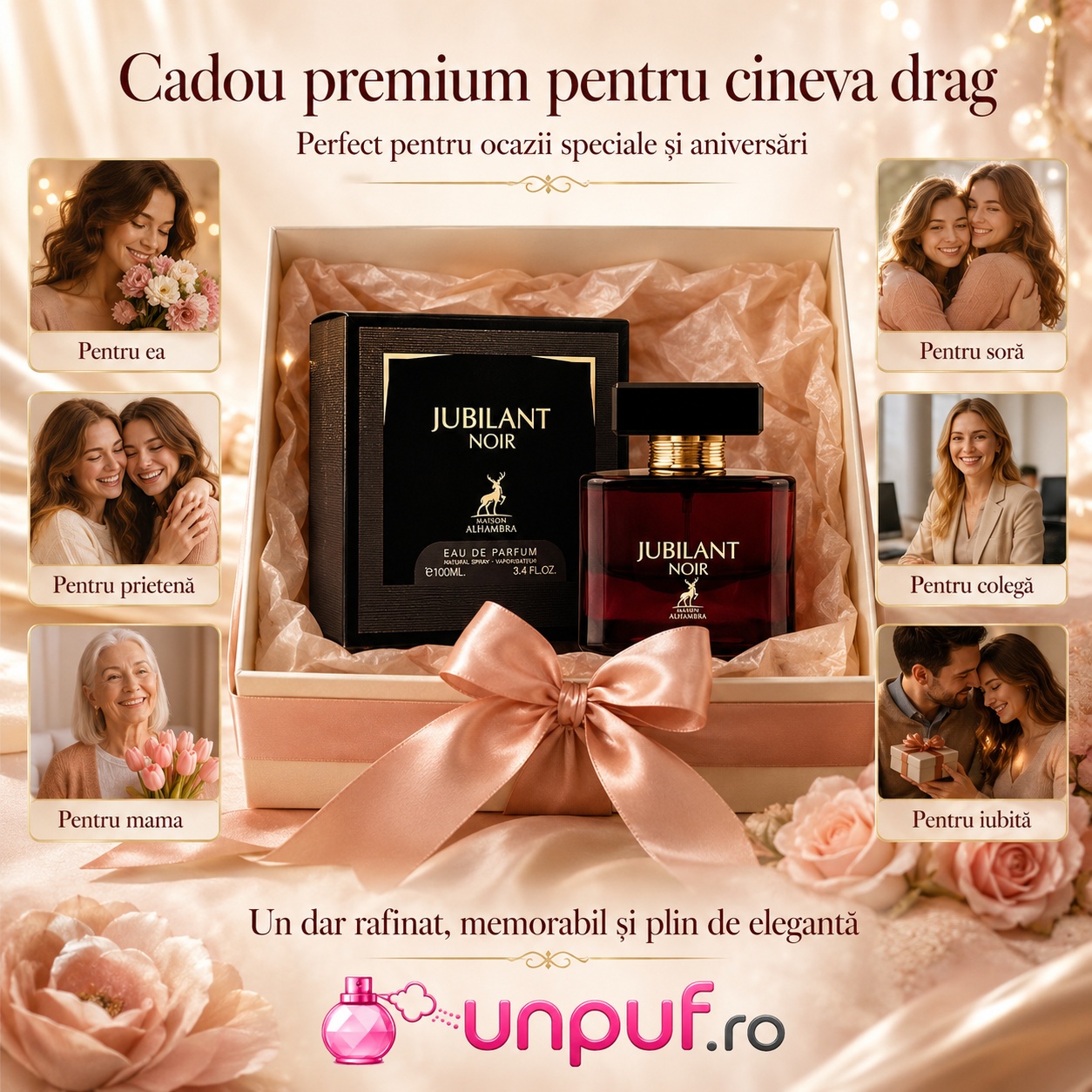 Jubilant Noir Maison Alhambra cadou premium pentru ea pentru mama soră prietenă colegă sau iubită
