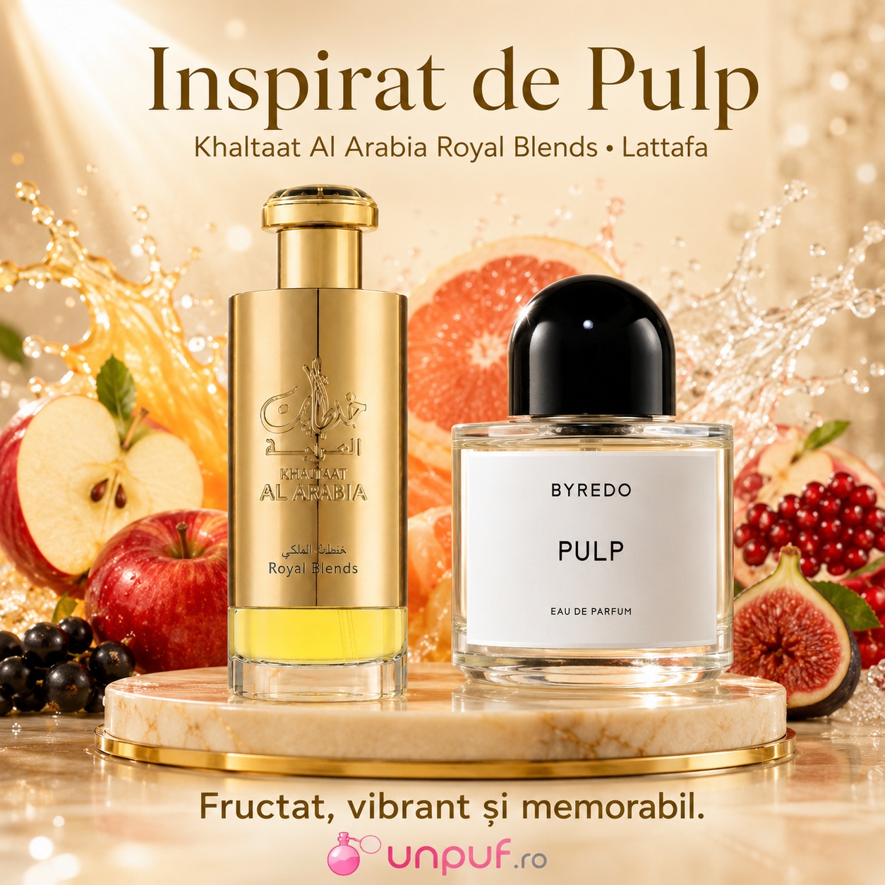 Khaltaat Al Arabia Royal Blends Lattafa inspirat de Pulp Byredo aromă fructată vibrantă și memorabilă