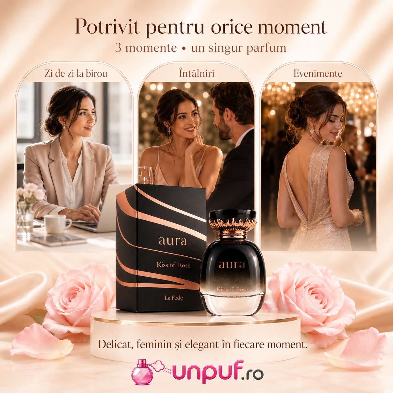 La Fede Aura Kiss Of Rose potrivit pentru zi de zi la birou, întâlniri și evenimente elegante