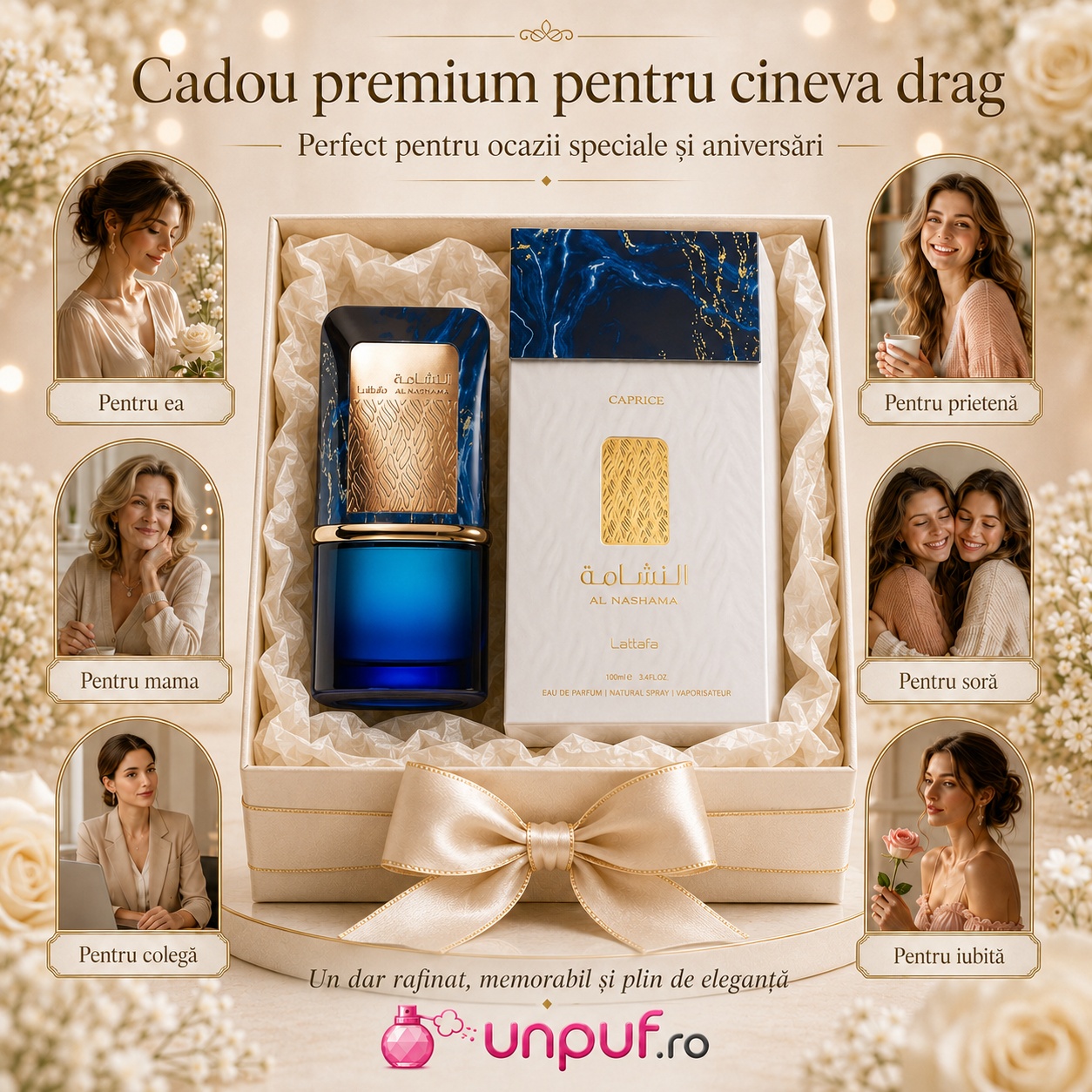 Lattafa Al Nashama Caprice cadou premium pentru cineva drag parfum arăbesc elegant de 100 ml