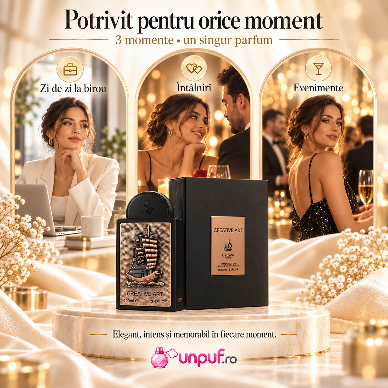 Lattafa Creative Art potrivit pentru zi de zi la birou, întâlniri și evenimente elegante