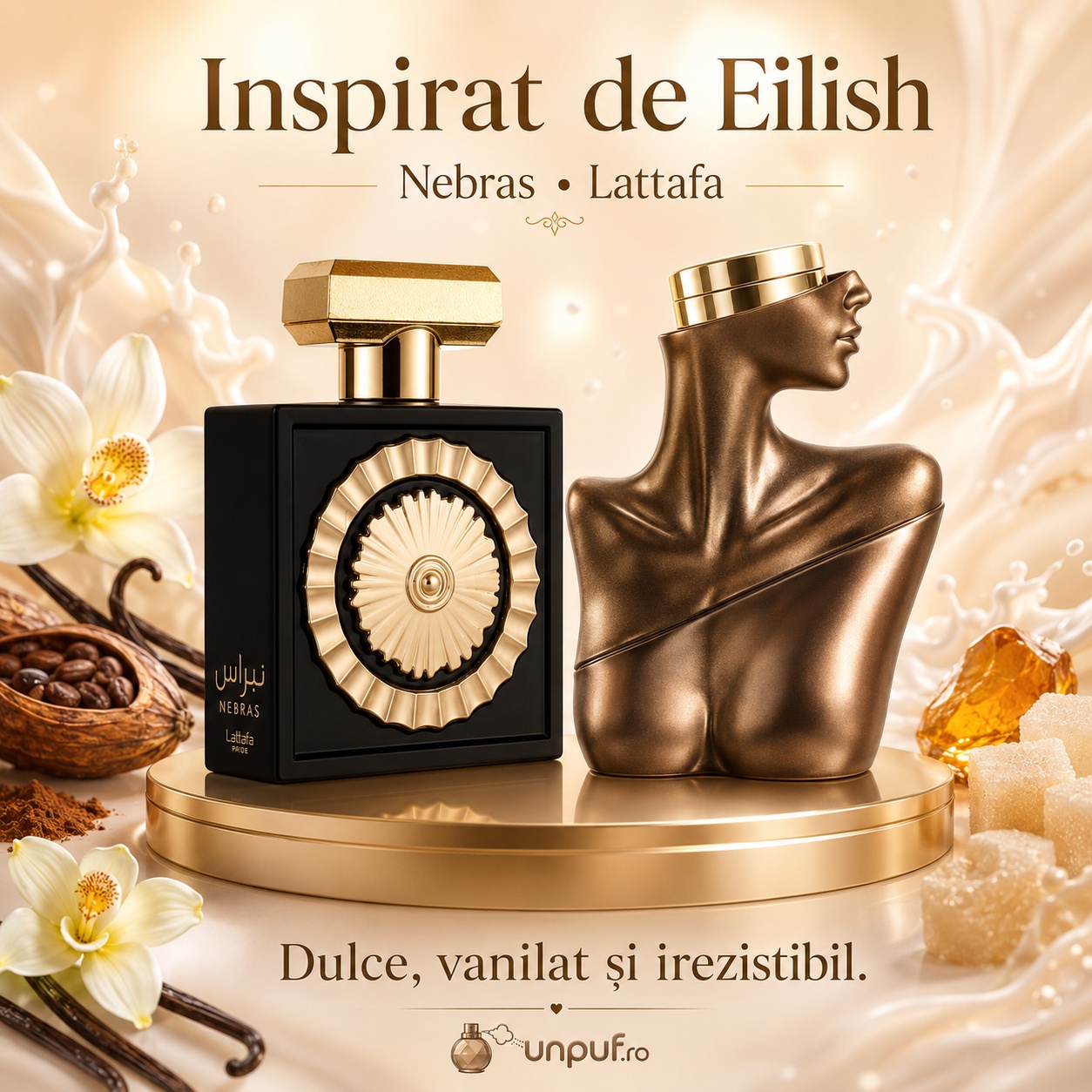 Lattafa Nebras parfum inspirat din Eilish cu aromă dulce, vanilată, cremoasă și irezistibilă