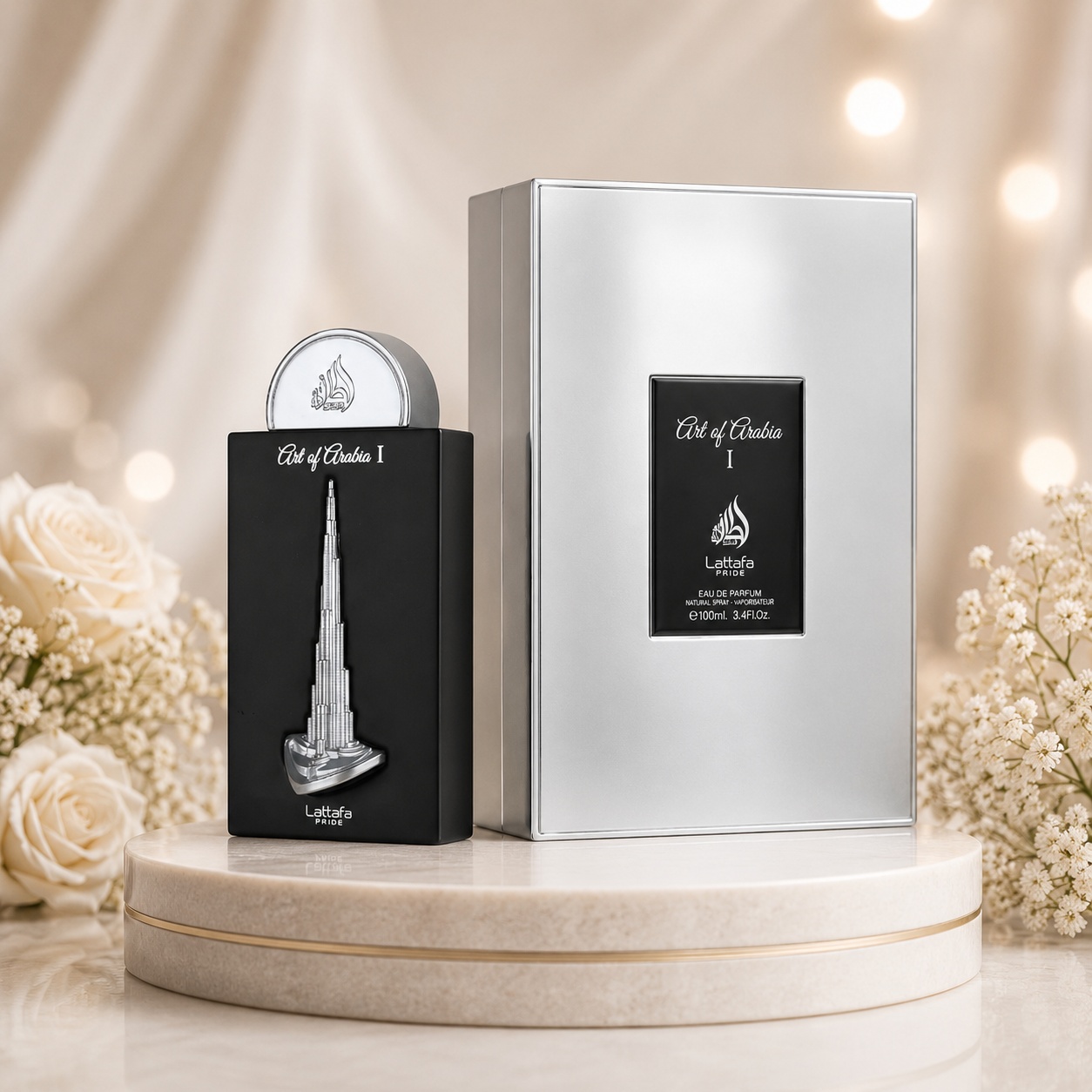 Parfum Arăbesc Lattafa Pride Art Of Arabia I 100 ml unisex cu flacon negru elegant și cutie argintie premium Lattafa Pride