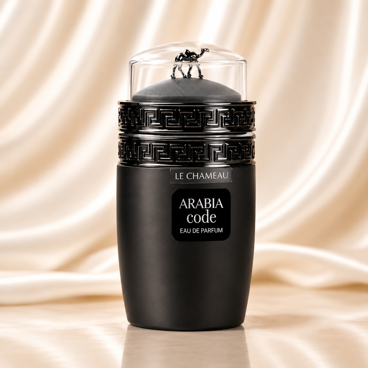 Sticlă parfum Le Chameau Arabia Code 100 ml neagră mată cu capac transparent și detaliu camel premium