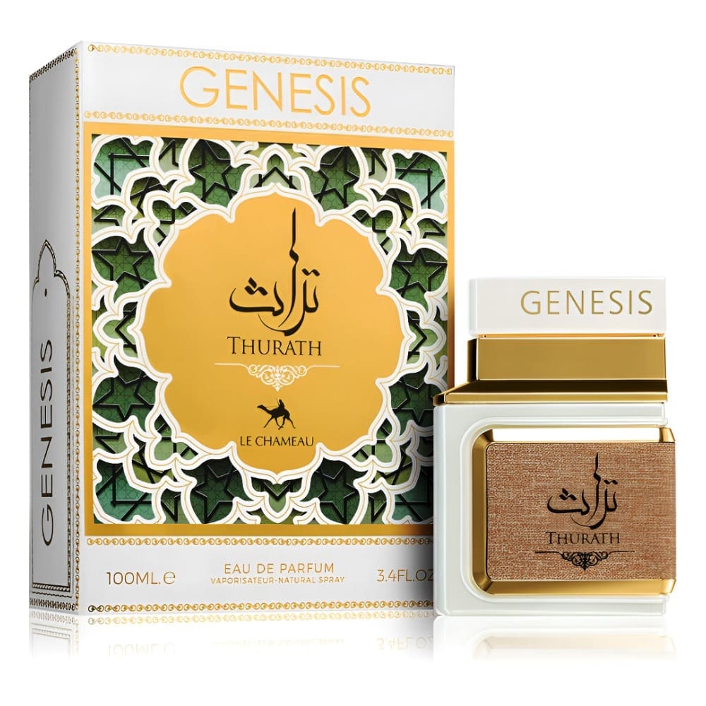 Le Chameau Genesis Thurath 100 ml sticlă și cutie pe fundal alb