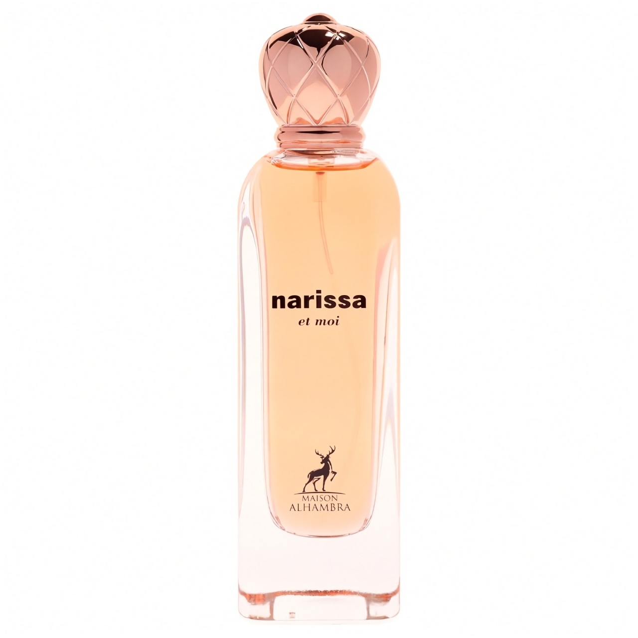 Flacon Narissa Et Moi Maison Alhambra 100 ml cu lichid piersică și capac rose gold premium