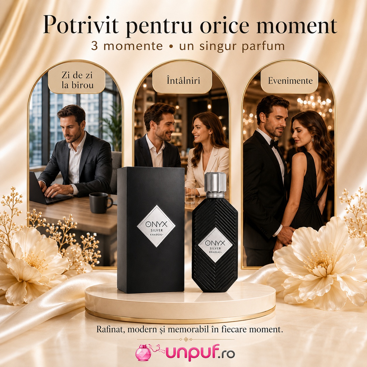 Onyx Silver potrivit pentru zi de zi, birou, întâlniri și evenimente