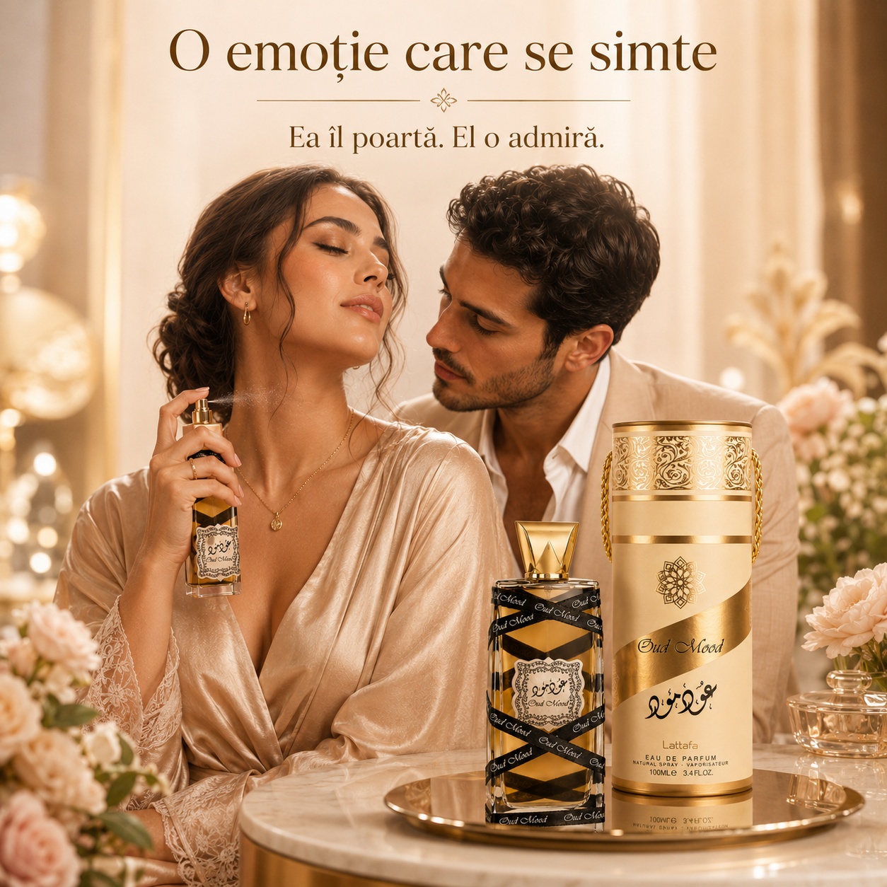 Oud Mood Gold Lattafa parfum unisex elegant, romantic și memorabil pentru &icirc;nt&acirc;lniri și momente speciale