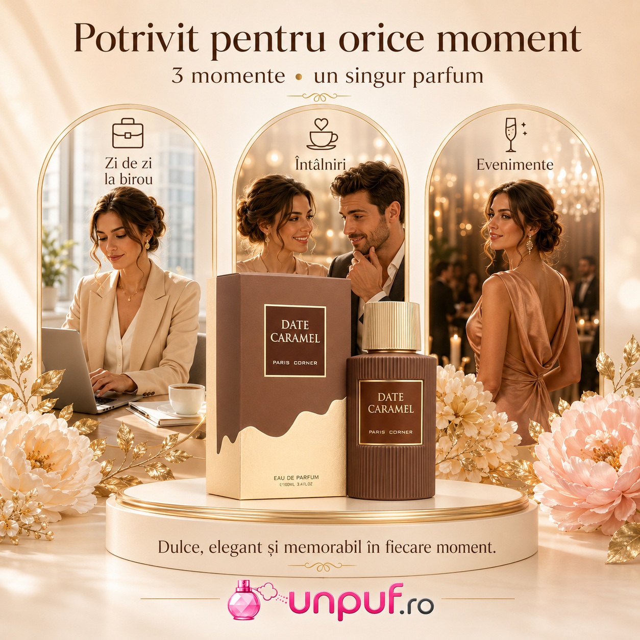 Date Caramel Paris Corner potrivit pentru zi de zi la birou &icirc;nt&acirc;lniri și evenimente elegante