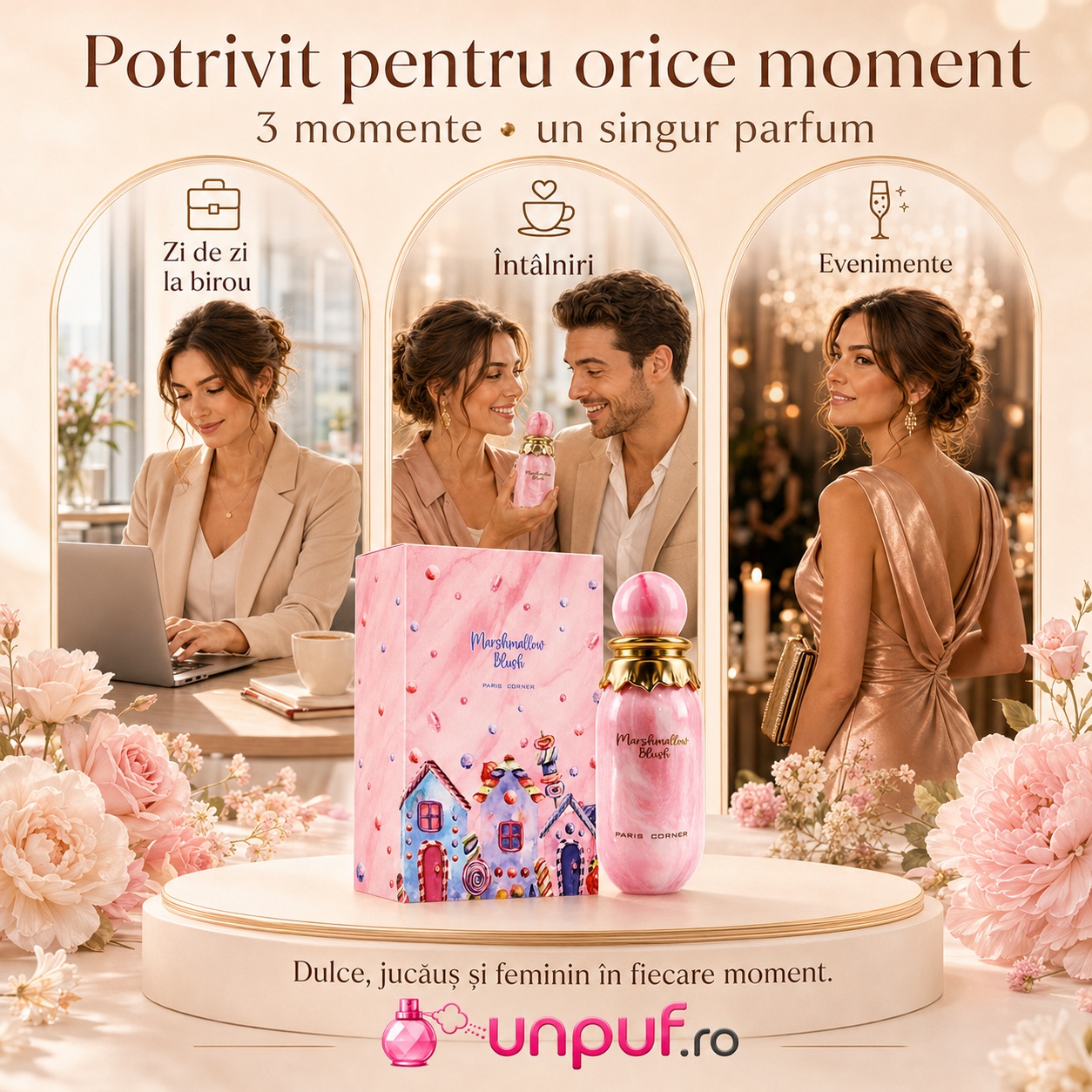 Marshmallow Blush Paris Corner potrivit pentru zi de zi &icirc;nt&acirc;lniri ieșiri și seară
