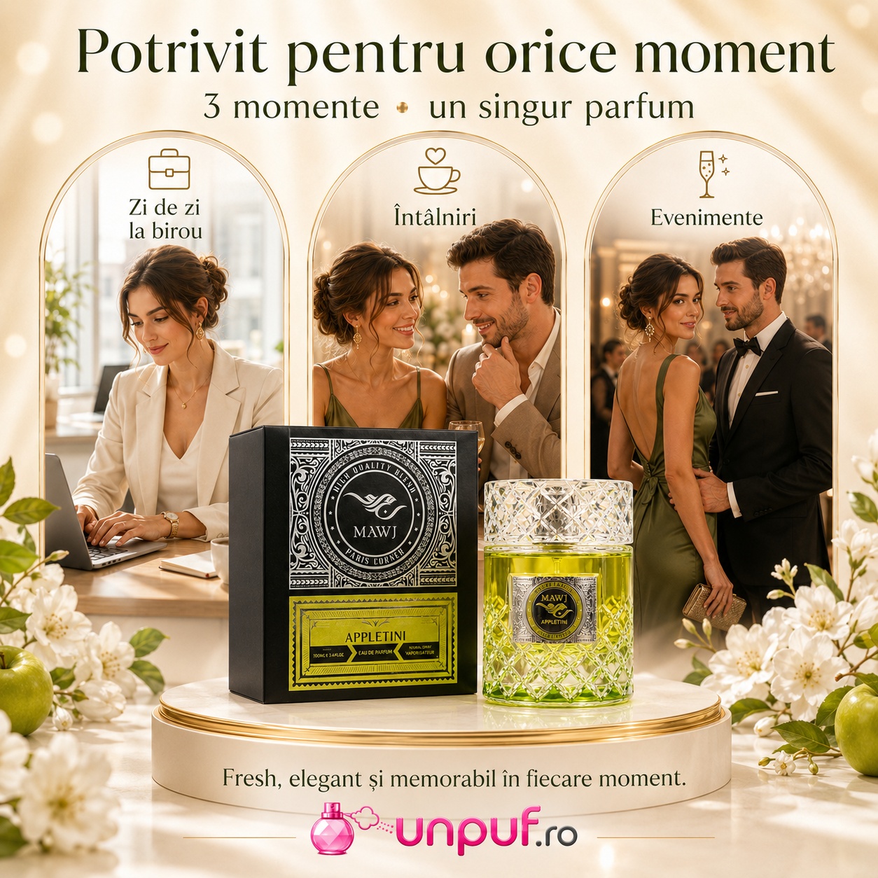 Mawj Appletini Paris Corner potrivit pentru zi de zi la birou &icirc;nt&acirc;lniri și evenimente