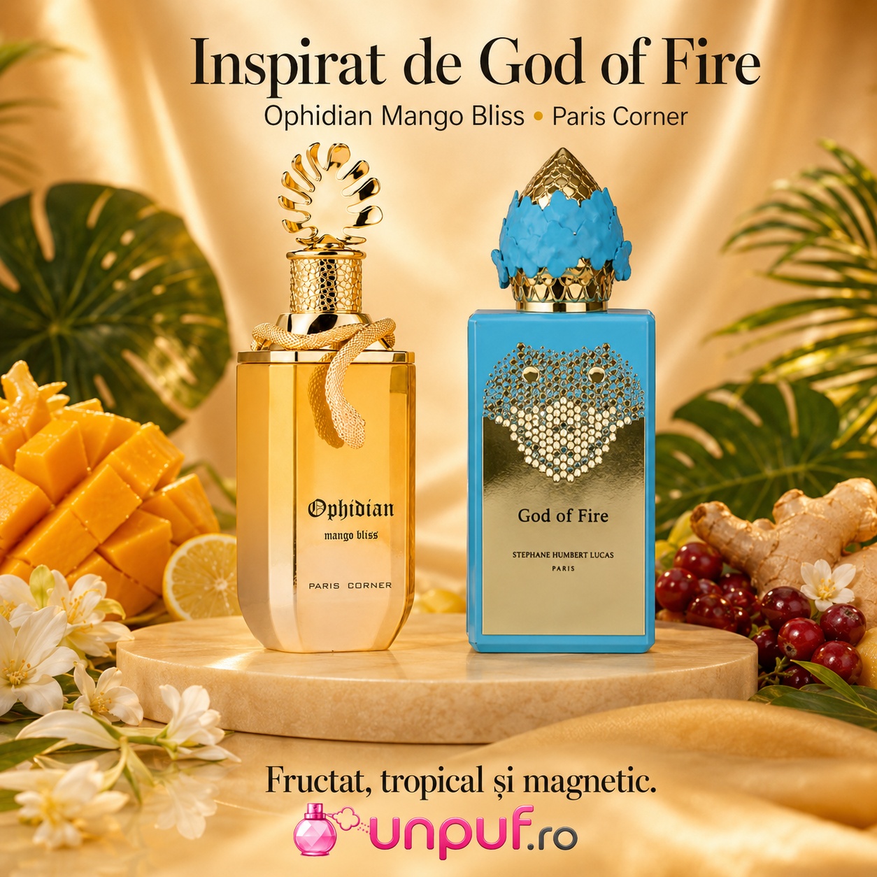 Ophidian Mango Bliss Paris Corner inspirat din God of Fire parfum fructat tropical și magnetic