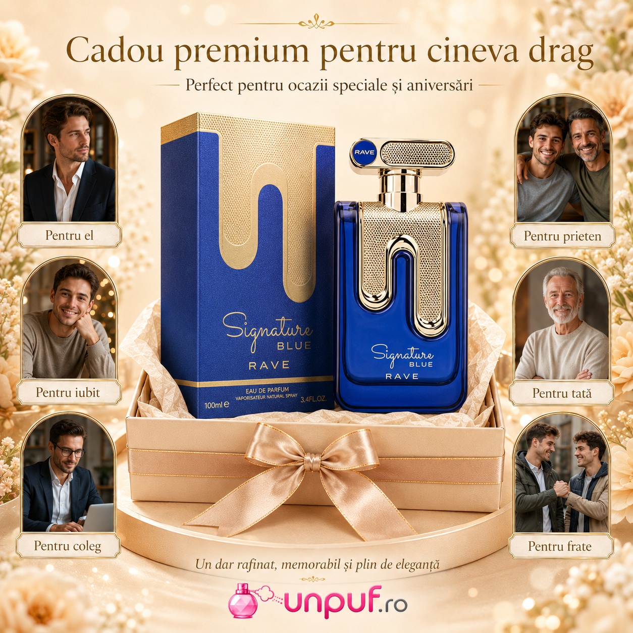 Rave Signature Blue cadou premium pentru el, prieten, iubit, tată, frate sau coleg