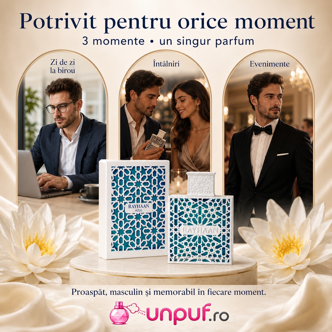 Rayhaan Azul potrivit pentru zi de zi la birou, întâlniri și evenimente elegante