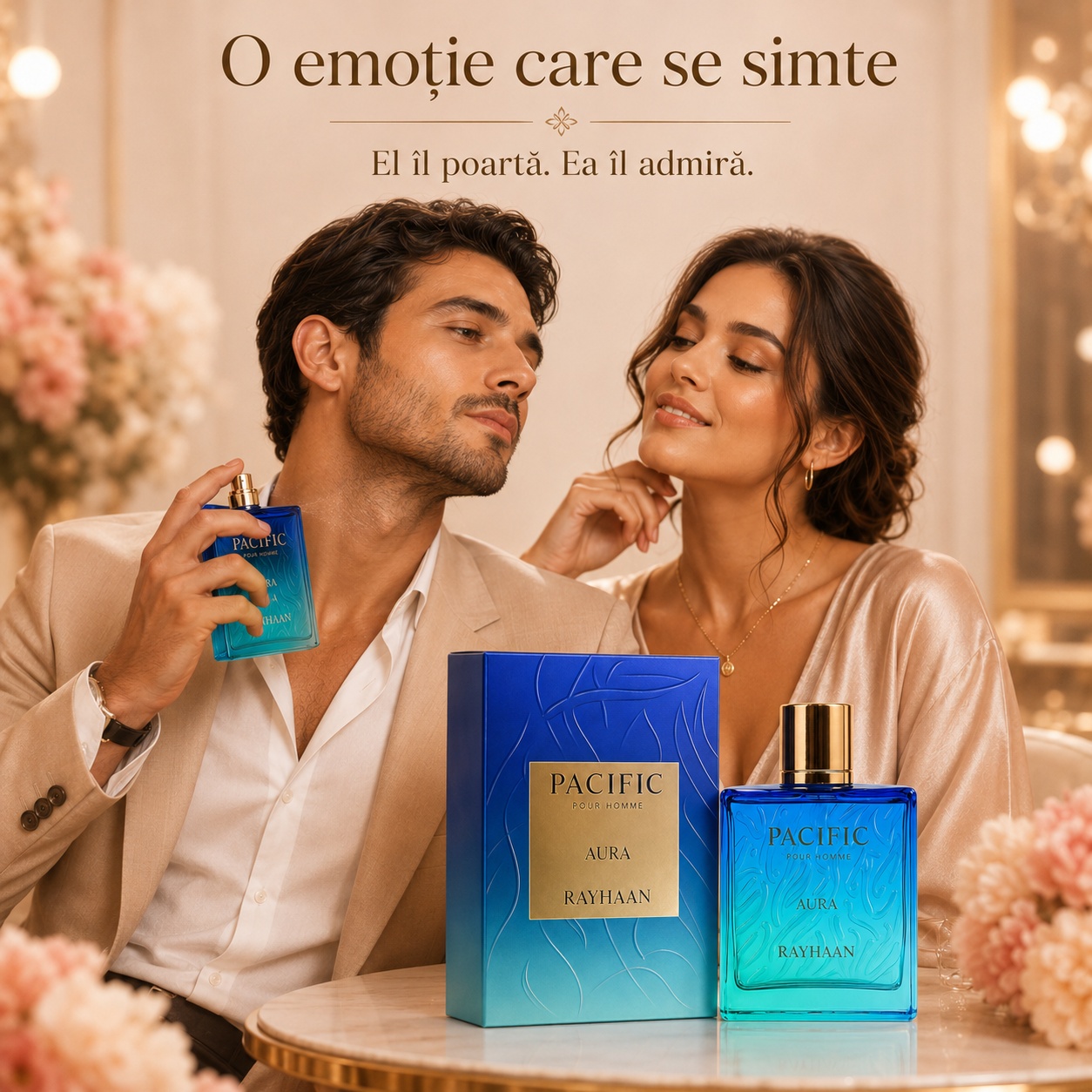Rayhaan Pacific Aura parfum masculin romantic, fresh și elegant, potrivit pentru întâlniri și momente speciale