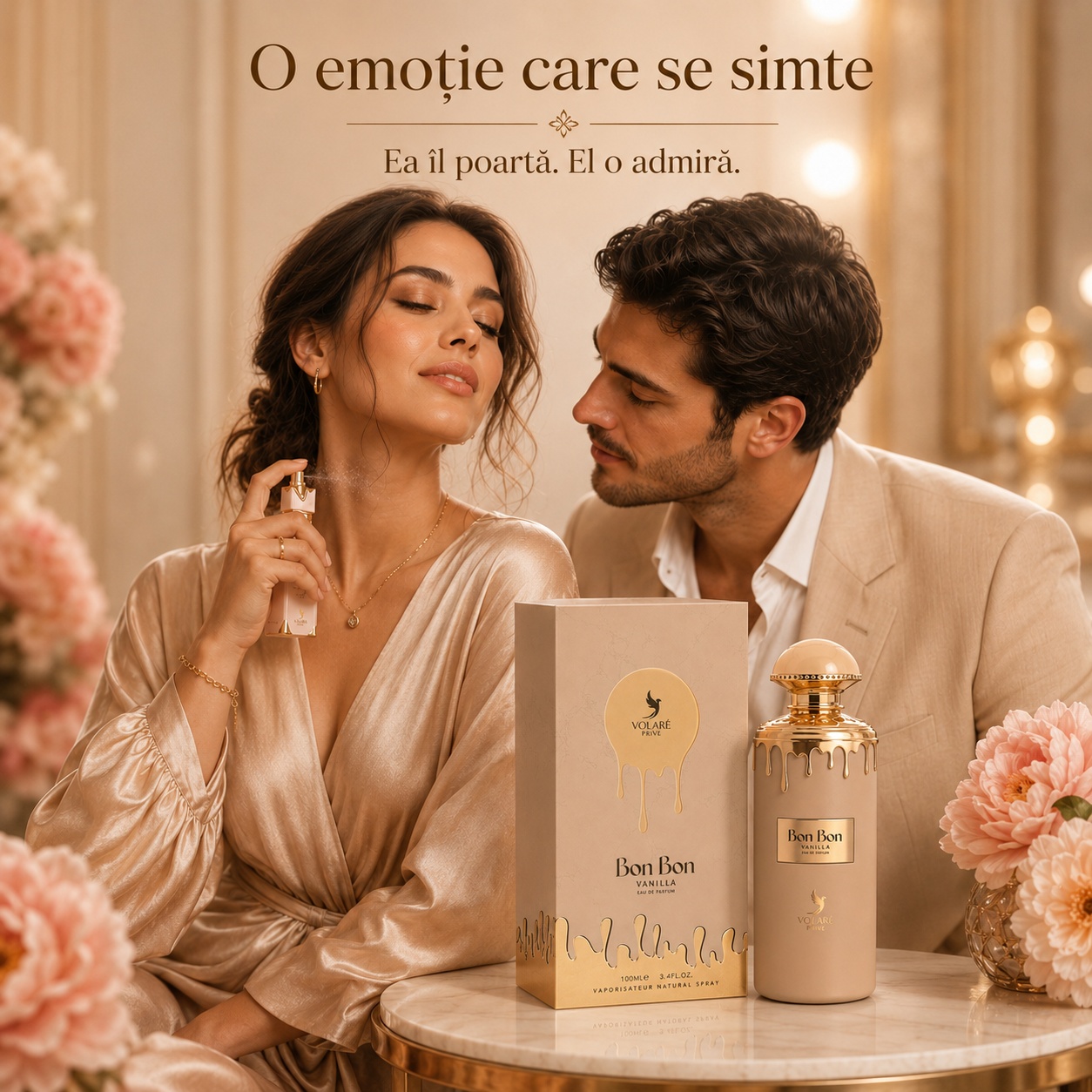 Volare Prive Bon Bon Vanilla parfum feminin dulce, potrivit pentru momente romantice și elegante
