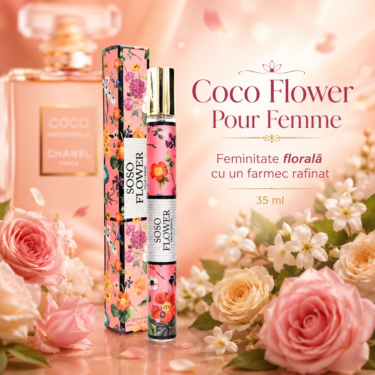 Soso Flower Pour Femme feminitate florală cu farmec rafinat parfum damă 35 ml
