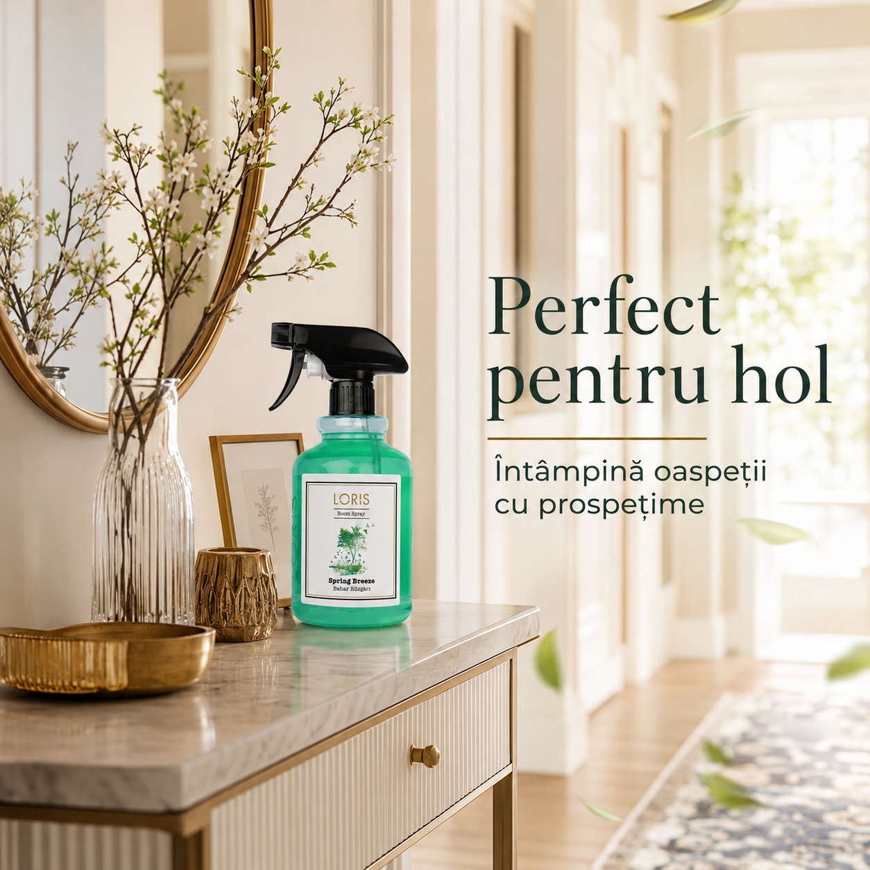 Spray Odorizant Loris Pafum Spring Breeze perfect pentru hol parfum proaspăt pentru oaspeți