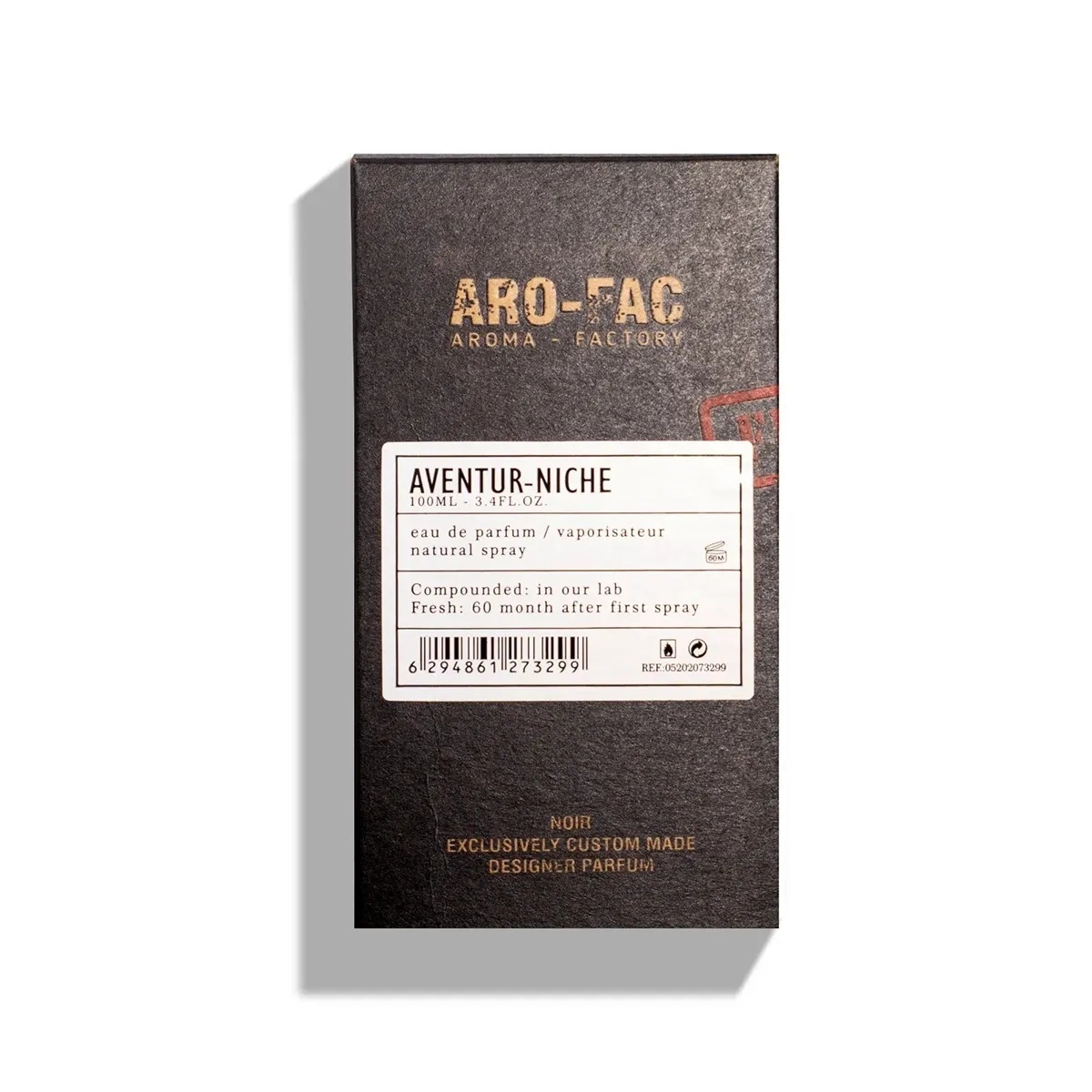 Cutie Aventur Niche Aro-Fac Eau de Parfum 100 ml pe fundal alb