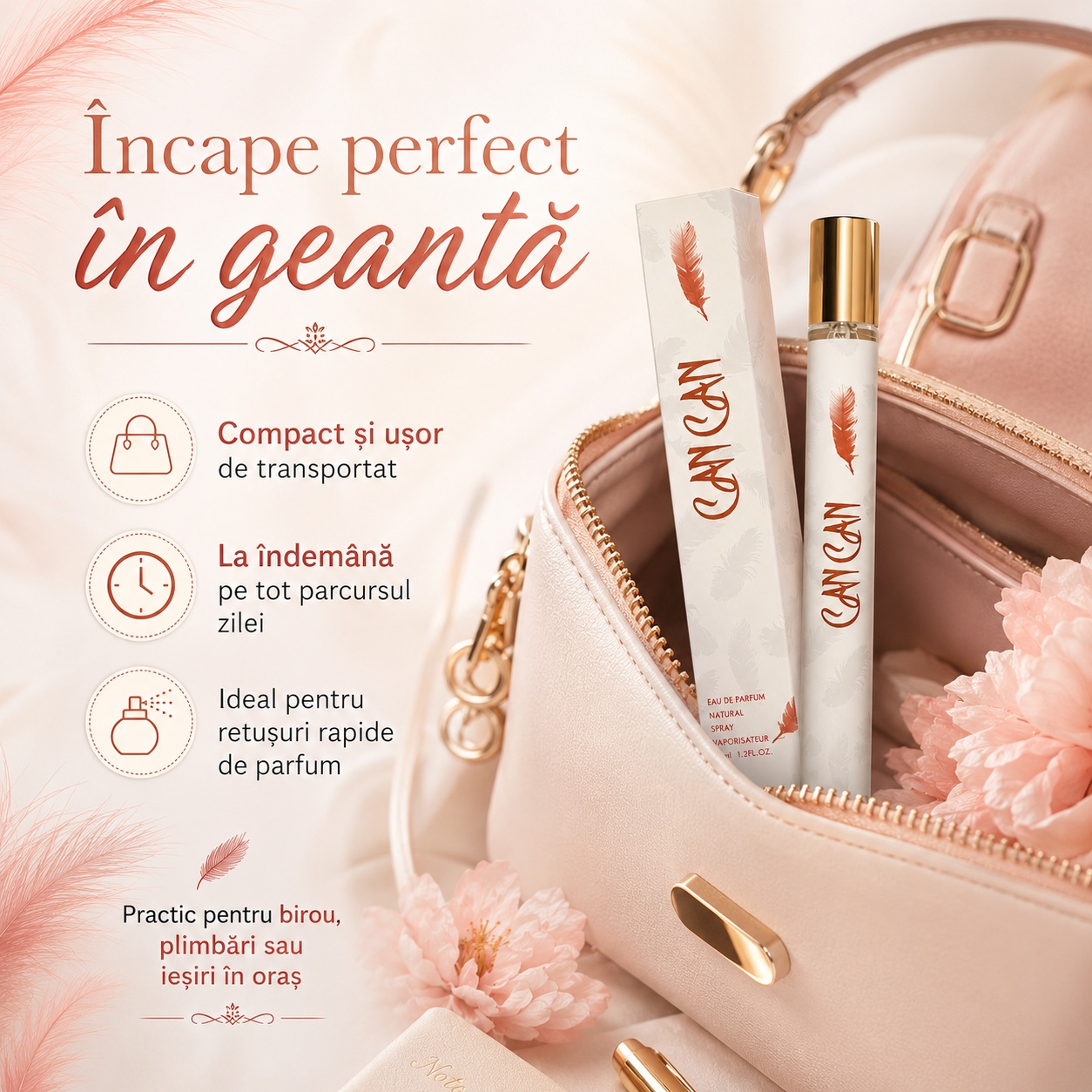 Can Can 35 ml &icirc;ncape perfect &icirc;n geantă parfum compact și ușor de transportat