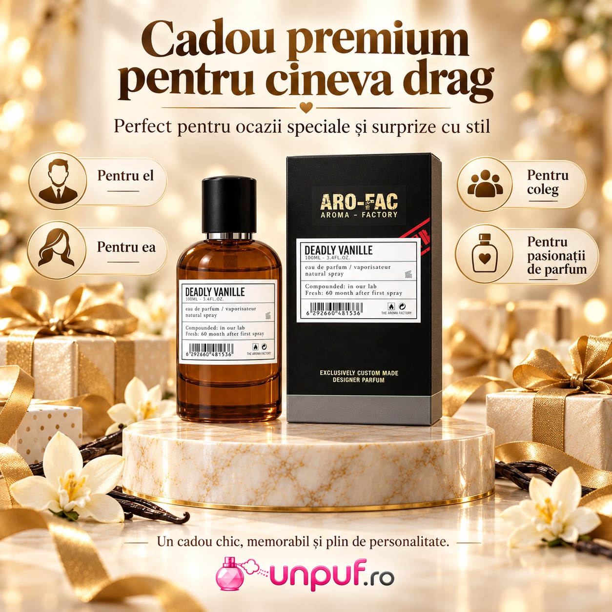 Deadly Vanille Aro-Fac parfum unisex cadou premium pentru el pentru ea și pentru colecție