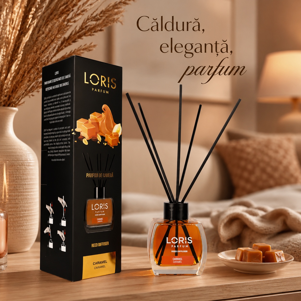 Caramel parfum ambiental cald pentru living dormitor hol și birou Loris
