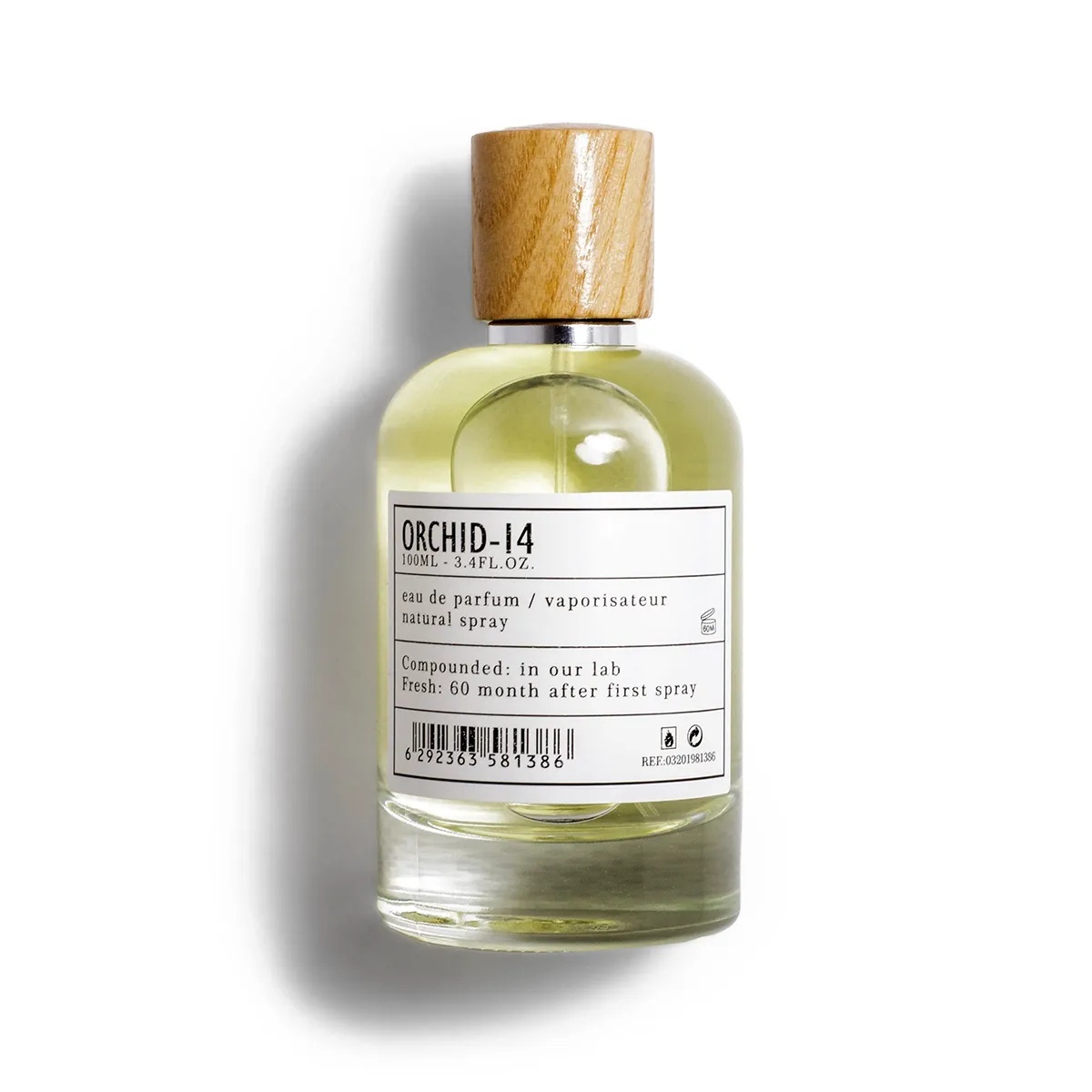Flacon Orchid 14 Aro-Fac Eau de Parfum 100 ml pe fundal alb