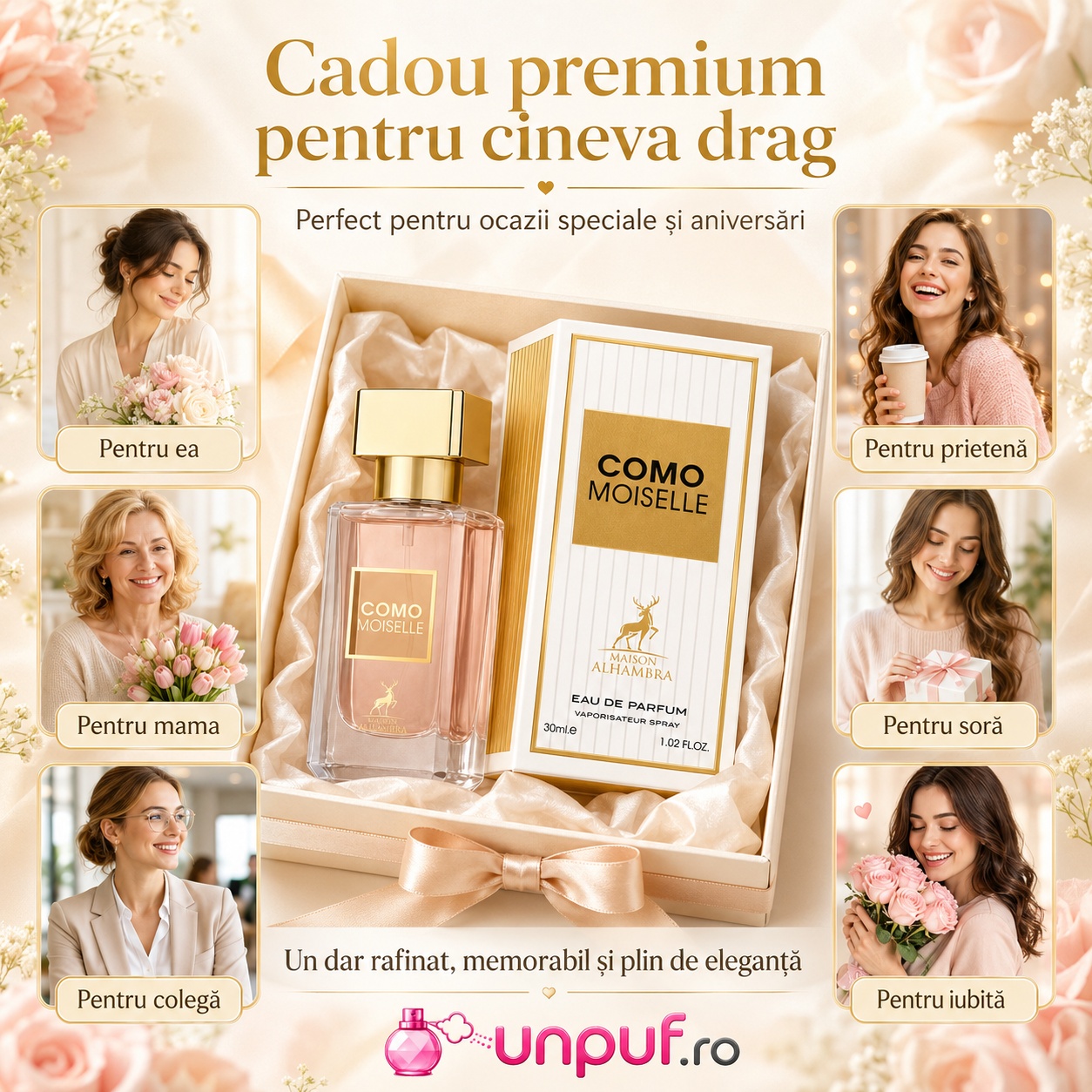 Cadou premium Alhambra Como Moiselle pentru ea, mamă, prietenă, soră, colegă sau iubită