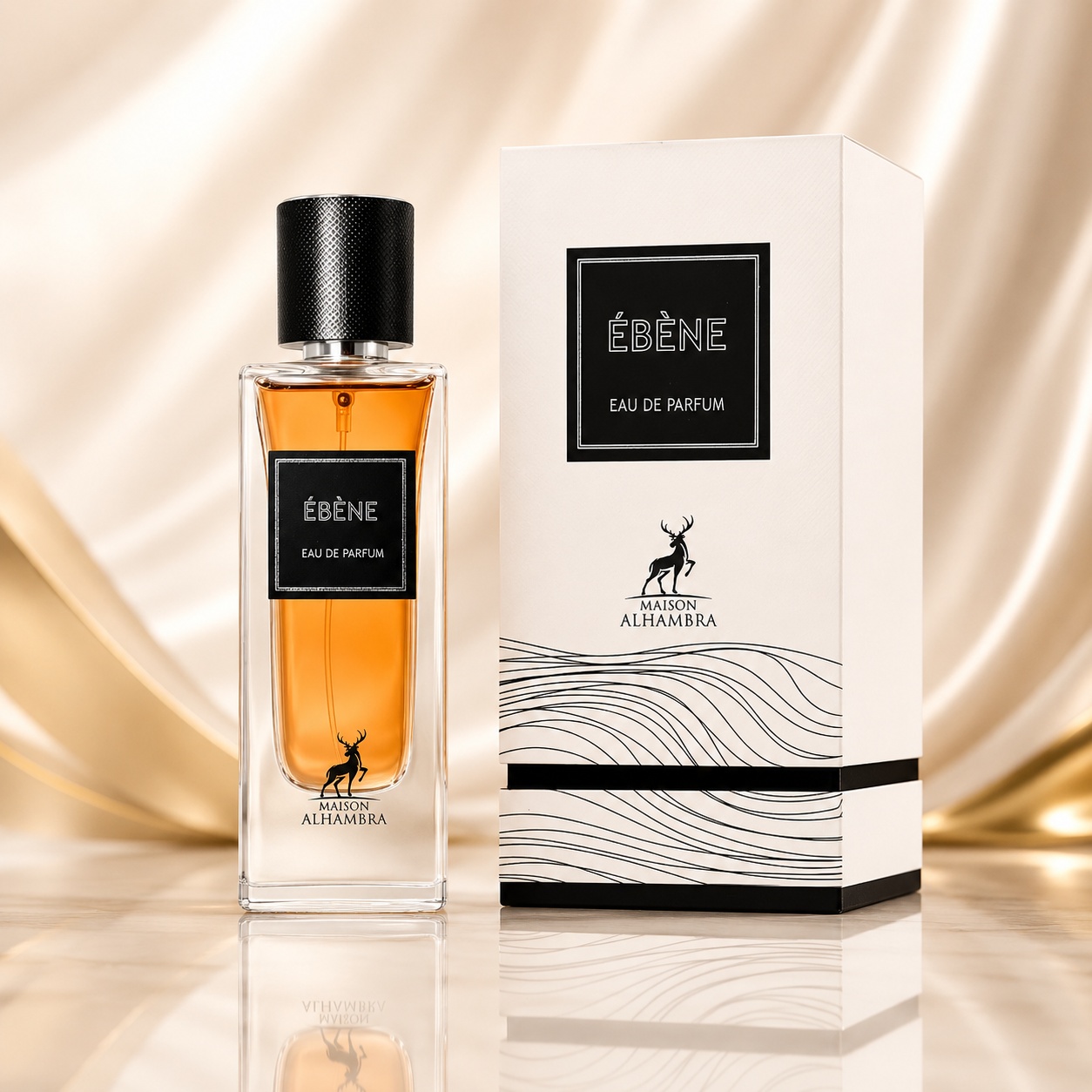 Parfum Arăbesc Alhambra Ébène Maison Alhambra 90 ml cu sticlă elegantă și cutie premium